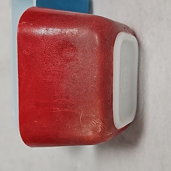 2-Pyrex 501-502 Primary Refrigerator dishes Red-Blue - Picture 4 of 11